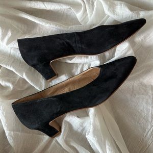 Madewell Black Suede Pumps, Size 8.